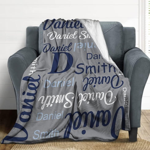 Novgarden Personalized Baby Blankets for Teen Boys, Custom Blanket with Name Flannel Kids Throw Blanket Baby Essentials