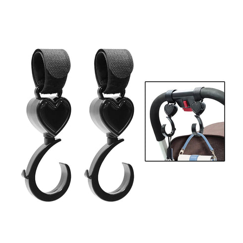 Generic 2 Pieces Stroller Hanger Hook, Rotating Pram Shopping Hooks, Multifunctional Baby Stroller Hooks for Purse