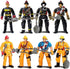 8 Playset Pieces Firefighter Action Figures Fireman Figurines Toys with Tools for Party Decoration People Figures