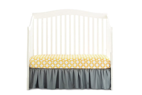 TL Care 100% Natural Cotton Percale Fitted Crib Sheet, Golden Yellow Twill Gotcha, 28 x 52, for Standard Crib and