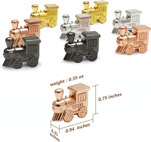 6.5" 8 70-Sheets Set. Exqline Mexican Train Dominoes Accessories - with Mexican Train Hub Centerpiece, Metal Mexican