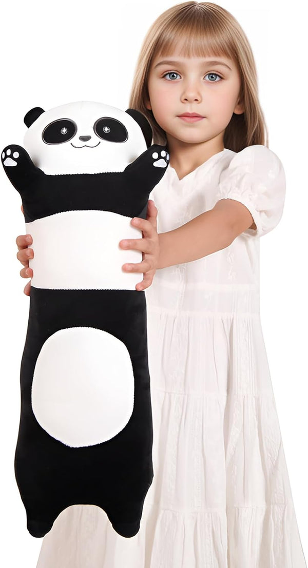 22 Inch Cute Giant Panda Bear Plush, Soft Body Pillow, Large Black Panda Stuffed Animal Gift for Kids