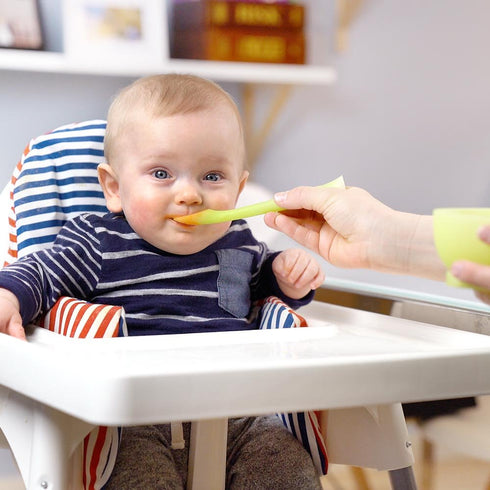 Olababy 3 Piece Parent Led and Baby Led Weaning First Feeding Set - Includes Training Spoon, Feeding Spoon, Steambowl