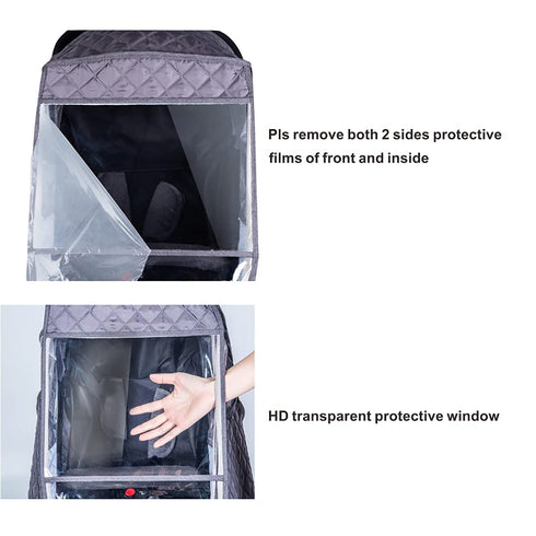Winter Stroller Weather Shield, Universal Baby Stroller Rain Cover, Waterproof, Dark Gray