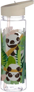 Puckator 550ml Pandarama - Kids Drinks Bottle With Flip Straw - Reusable Water Bottle For Girls And Boys With A Carry