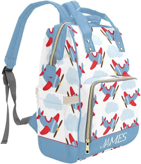 NZOOHY Backpack Backpack Daypack Airplane Sky Cloud Personalized Diaper Bag Tote with Name Diaper Travel for Mom Dad