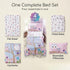 4 Set 100% EVERYDAY KIDS Piece Toddler Bedding - Owls - Soft Cotton Percale - Includes Comforter, Flat Sheet, Fitted