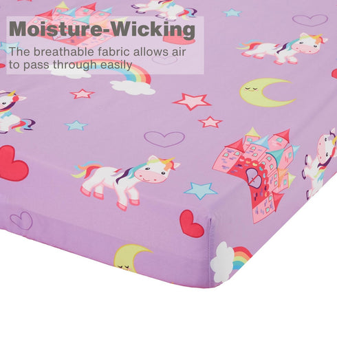 EVERYDAY KIDS 2 Pack Fitted Girls Crib Sheet, 100% Soft Breathable Microfiber, Fits Standard Crib Mattress