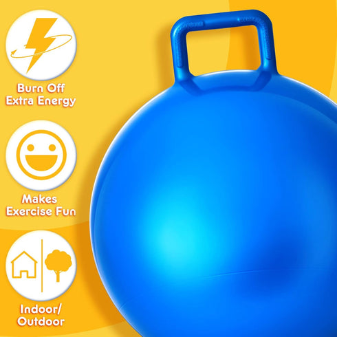 Lewtemi 6 Pcs Hopper Ball - 22 Inch Inflatable Jumping Hopping Ball with Handle and Air Pump for Kids Outdoor Games