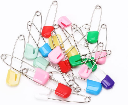 PLCPDM 20Pcs Baby Infant Child Cloth Nappy Diaper Pins Safety Locking Holder Colorful