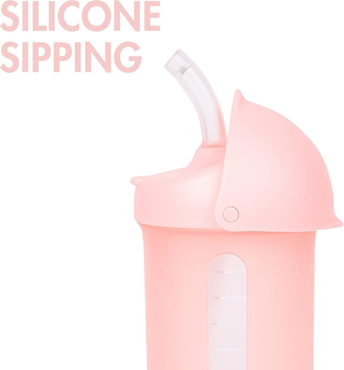 Boon Swig Toddler Silicone Straw Cup, 9 Ounces Pink