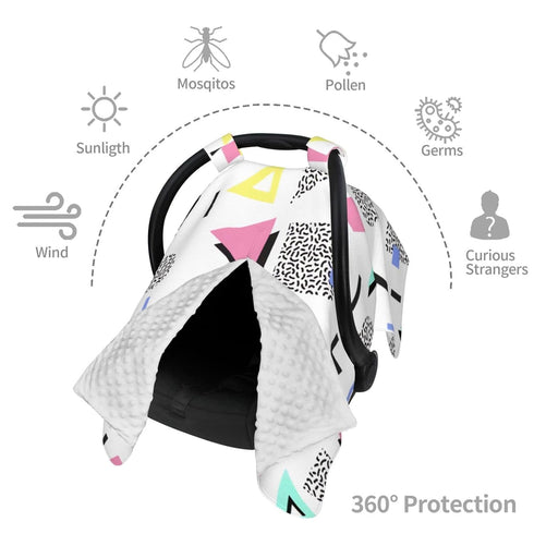 Hcpwzrf 80s 90s Retro Vintage Fashion Baby Car Seat Cover & Nursing Cover - Breathable Stretch Multi-Use Cover