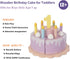 Wooden Birthday Fake Cake with Candles and Numbers - Pretend Play Food for Toddlers 1-3, Tea Party Learning Kitchen