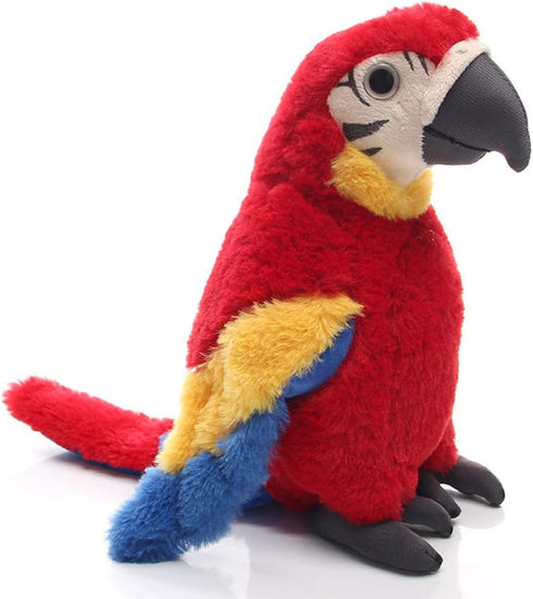 Levenkeness Macaw Parrot Plush, Red Bird Stuffed Animal Toy Doll Gifts for Kids, 9.8"