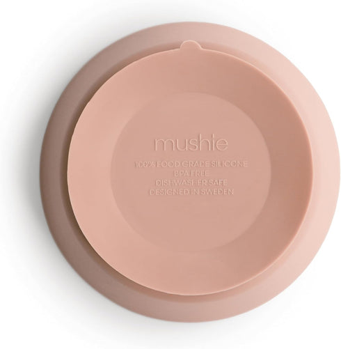 mushie Silicone Suction Bowl, BPA-Free Non-Slip Design (Blush)