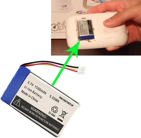 AOLIKES 1500mAh 3.7v Batteries Pack Replacement for Infant Optics DXR-8 Video Baby Monitor (2 Pack)