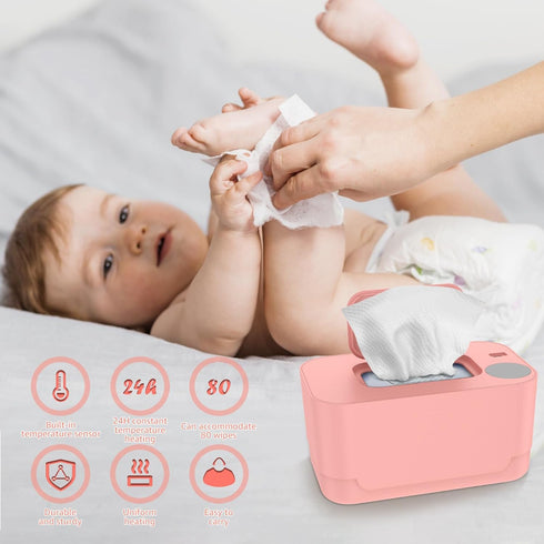 UKQRRTC Baby Wipe Warmer Wipe Warmer Dispenser Thermostat Even Heating Baby Wipe Heater Portable Wipes Warmer with USB