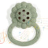 Rattle Teether, Lion Shape Montessori Baby Sensory Teething Toys, Food Grade Silicone BPA Free, Newborn Essentials Must Haves (Shifting Sand Sage)