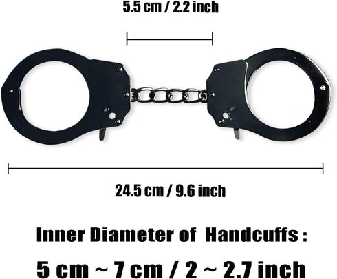 Metal Toy Handcuffs with Keys for Kids (Black)