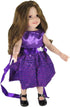 TianBo 18 Inch 18 inch ZK07 Doll Clothes Doll Accessories - Beautiful Purple Dress with Dots Outfit Fits Gril Dolls