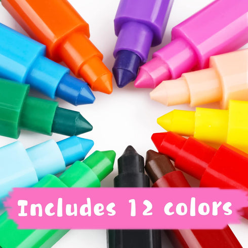 Hxezoc 20 Pieces Stacking Crayons in 12 Colors, Buildable Crayons for Kids, School, Office, and Birthday Party Supplies