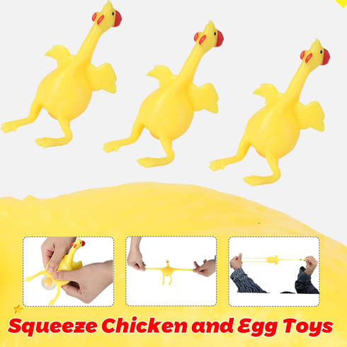 16cm Funny Squishy Toys Chicken and Eggs for Stress Relief