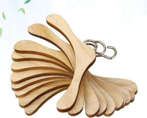 TOYANDONA 10pcs Wooden Dolls Clothes Hanger, Mini Doll Hanger for Dollhouse Miniature Accessories