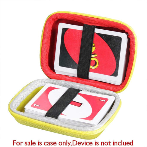 Anleo Hard Travel Case for Mattel UNO Classic Card Game (Only Case) (Yellow+Red)