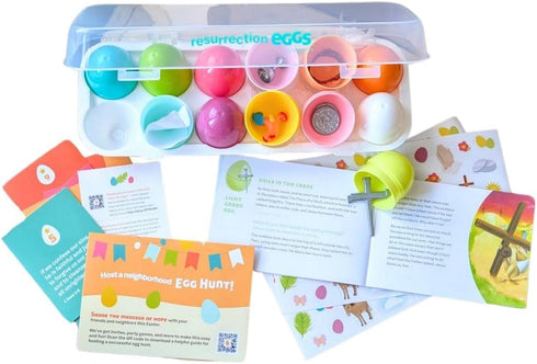30th 12-Piece Set FAMILYLIFE Resurrection Eggs Anniversary Edition with Booklet & Religious Figurines that Tell the