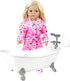 Set 18" Sophia's Classic White Clawfoot Bathtub with Handheld Shower Head and Faucet Furniture for Dolls, White/Silver