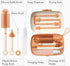 Travel Bottle Cleaner Kit, 7 in 1 Baby Travel Essential Silicone Brush Set, Nipple, Drying Rack, Straw, Organizer Case