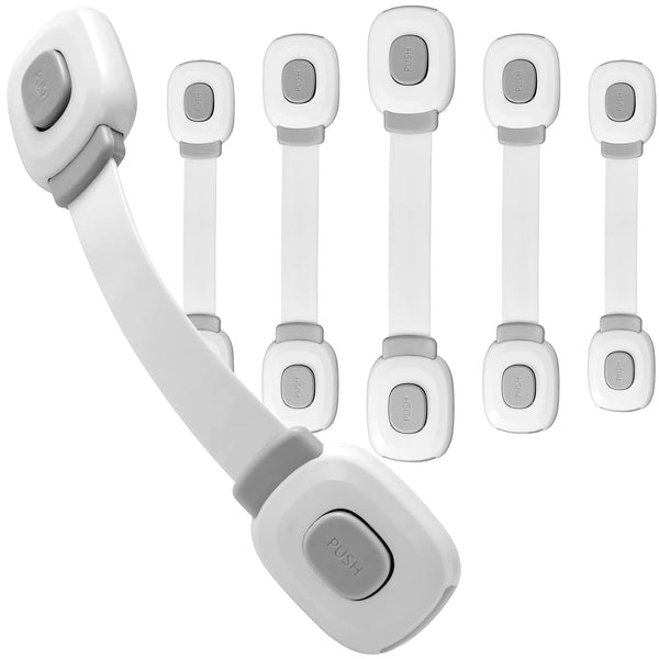 Fursafe&Q Baby Cabinet Locks, Child Safety Proofing, Adhesive Drawer Fridge Ovens Door Latches, Grey (6Pack)