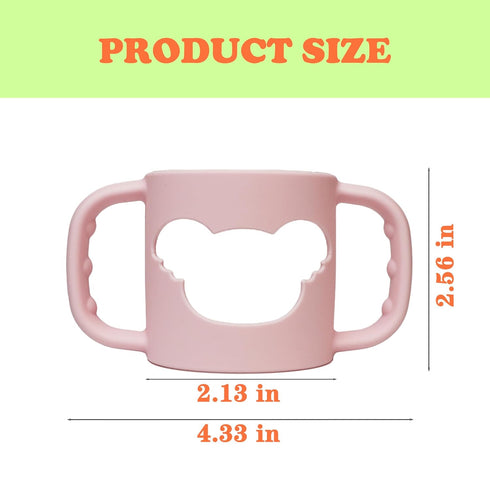 4 Pack 100% Silicone Baby Bottle Handles for Dr Brown Narrow & Wide Baby Bottles Hoder Easy Grip Self Feeding Universal