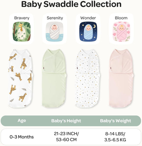 Momcozy 0-3 2-Pack, Swaddles for Newborns, Quiet Fastener Swaddle Suitable for Infant Months, New-Parent-Friendly Sleep