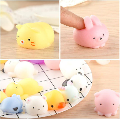 KUUQA 20 Pcs Squishies Squeeze Animal Toys - Cat, Rabbit, Panda Stress Relief Toys for Kids Birthday Party