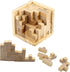 AHYUAN Wooden Brain Teaser Puzzle Cube - T-shaped Jigsaw Logic Puzzle Educational Toy for Kids and Adults (Natural)