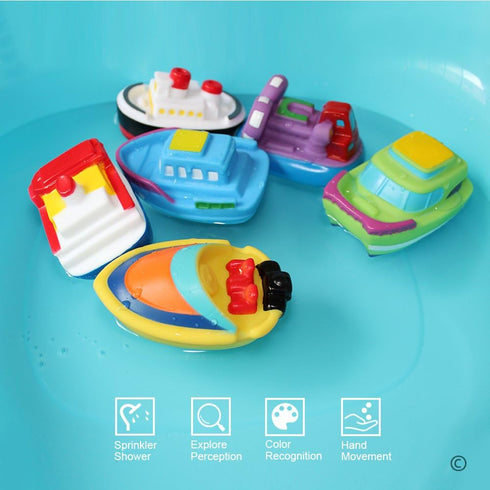 Bathtub Floating Bath Toys (6PCS) - Baby Soft Bath Time Boat Toys for Toddlers