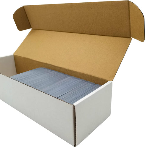 Cardboard Storage Boxes with Dividers for Baseball, Football, Sports Cards and MTG Playing Cards - 6 Count
