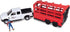 Country 18pc Playset, 3+ Big Toys: Truck & Cattle Trailer Adventure - Farm Toy Light-Sound White Pickup, Articulated