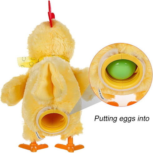 Animal Toy Chicken Laying Egg - Electric Plush Crazy Chicken with Sound and Music