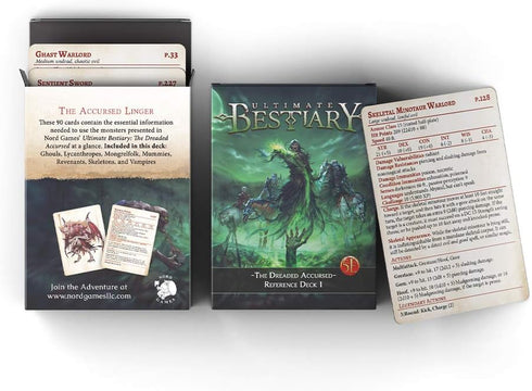 Dungeons and Dragons 5th Edition Deck of Cards – The Dreaded Accursed Reference Deck by Nord Games
