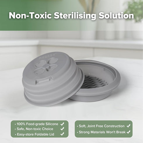 Haakaa Multipurpose Silicone Microwave Bottle Sterilizer & Steamer Reusable Collapsible Microwave Sterilizer for Baby