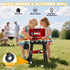 Playset, 3-5, 2-Layer Kids Grill BBQ Toy Grill with Smoke Sound Light and Wheel, Movable Pretend Play Kitchen Toys
