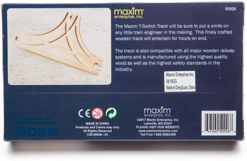 Sets maxim enterprise, inc. T-Switch Track, Wooden T Track for Toy Train Intersection, Wooden Track Accessories