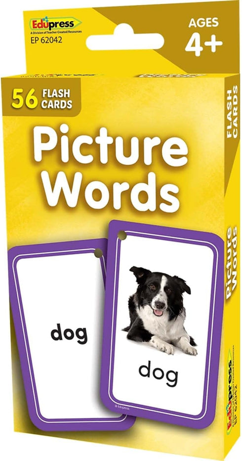 Teacher Created Resources Picture Words Flash Cards (EP62042) 3-1/8" x 5-1/8" for Learning and Education
