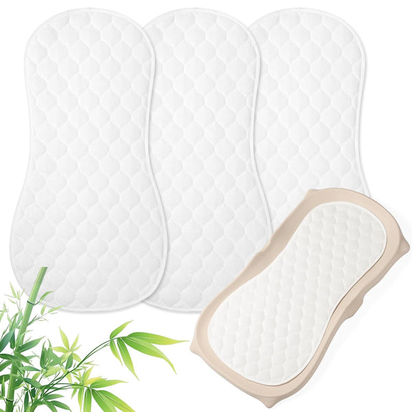 NICEMER Quilted Thicker Baby Changing Pad Liner 3 Pack, Waterproof Soft Non Slip