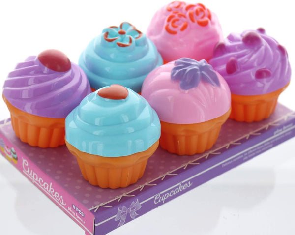 GIFTEXPRESS 6 PCS Pretend Play Food Dessert Set, Mini Toy Cupcakes for