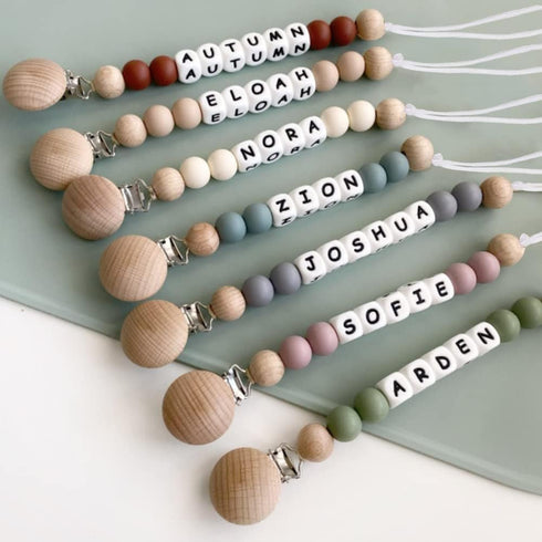 Customizable Silicone Pacifier Clip with Name - Personalized Monogram for Boys and Girls