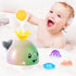 Gigilli Baby Whale Bath Toy, 4 Modes Bath Fountain Toy for 6-12 Months, Light Up Sprinkler for Toddlers 1-3 Years