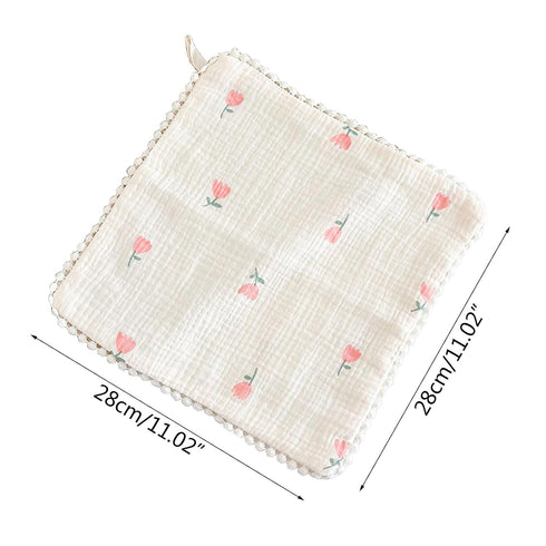 Bottone 6-Layer 28x28cm/11x11inch Baby Washcloths Soft Reusable Newborn Face Towel Baby Wash Cloths for Boys Girls